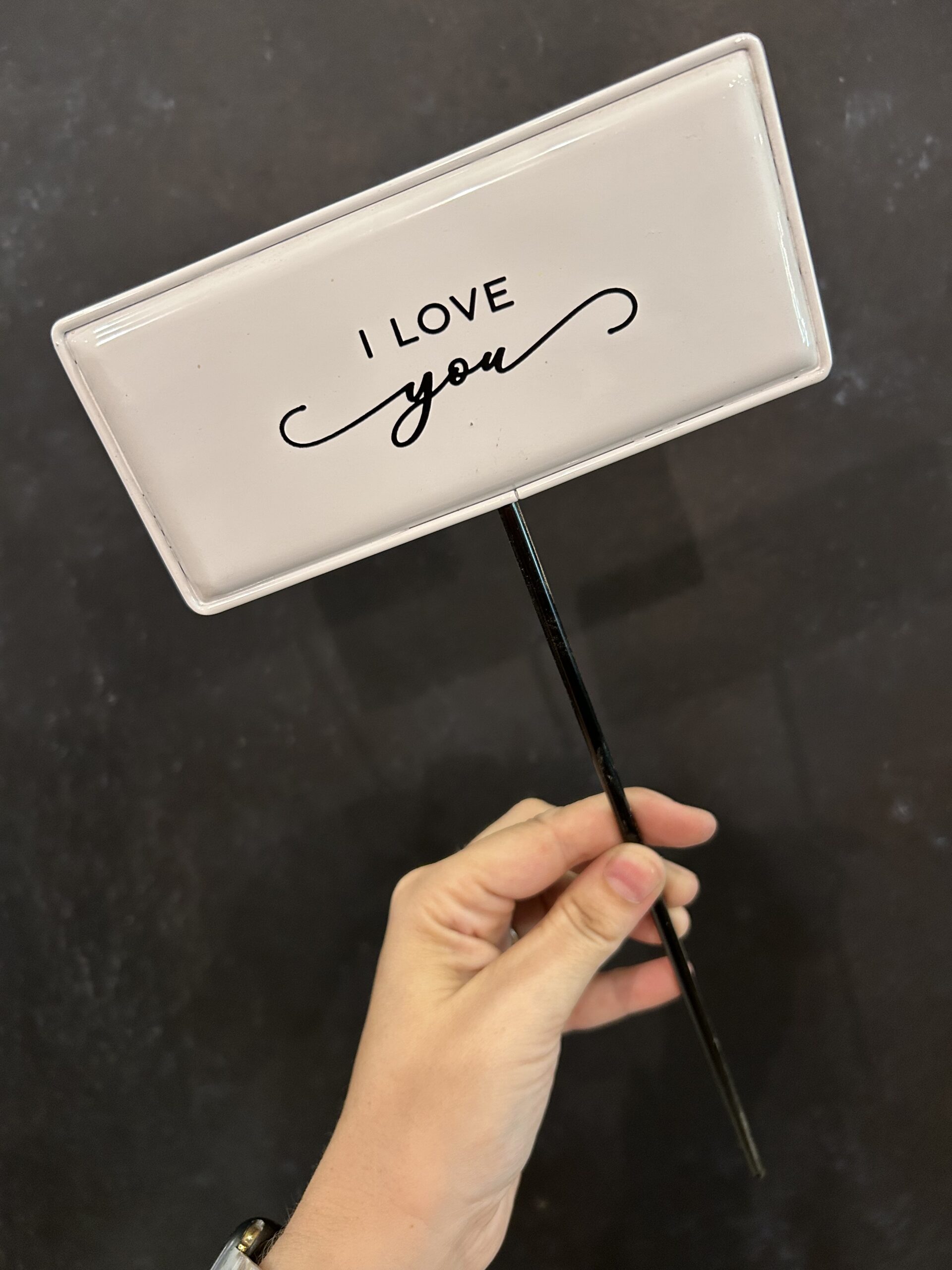 Metal Enamel B&W Pick - I Love You