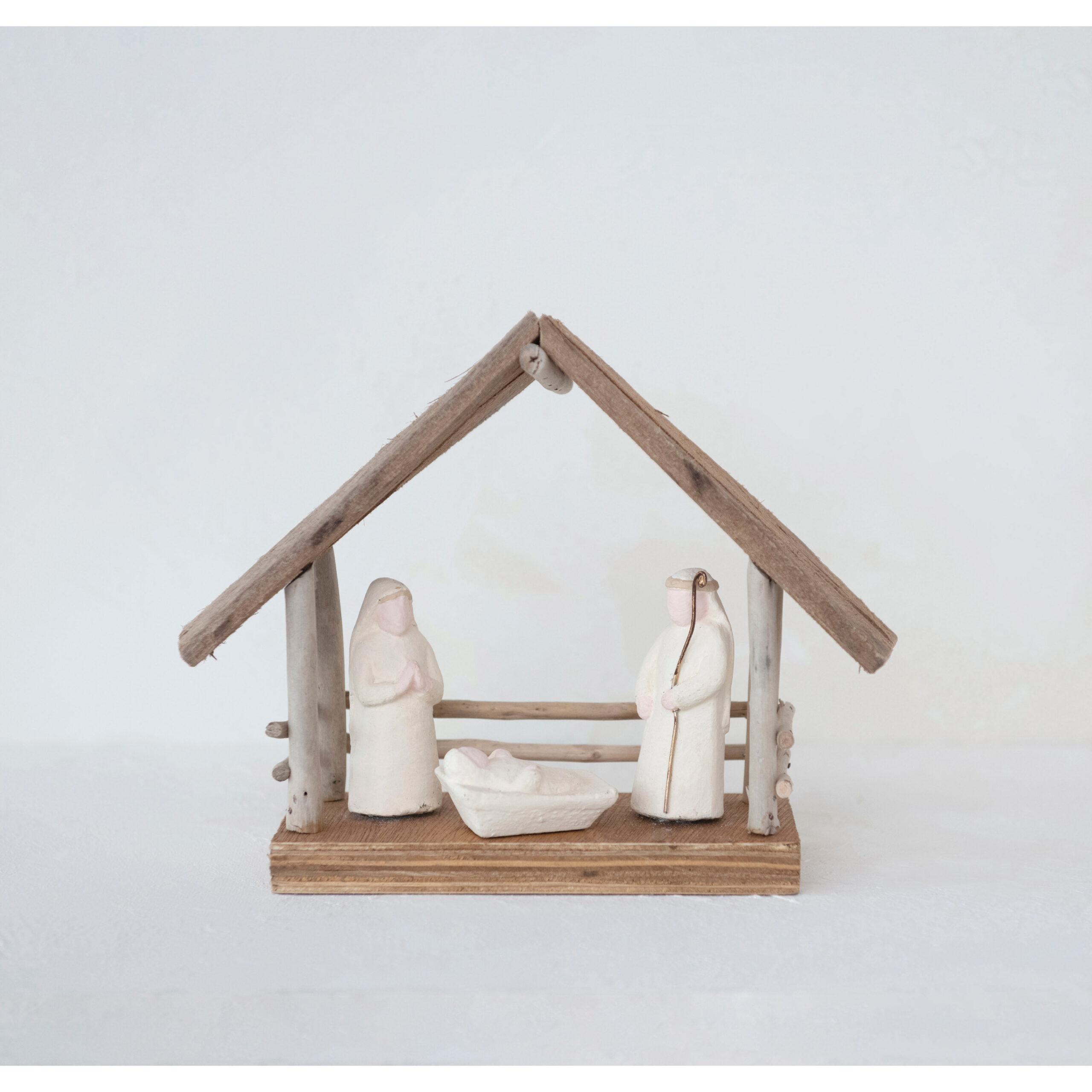 Handmade Driftwood & Paper Nativity