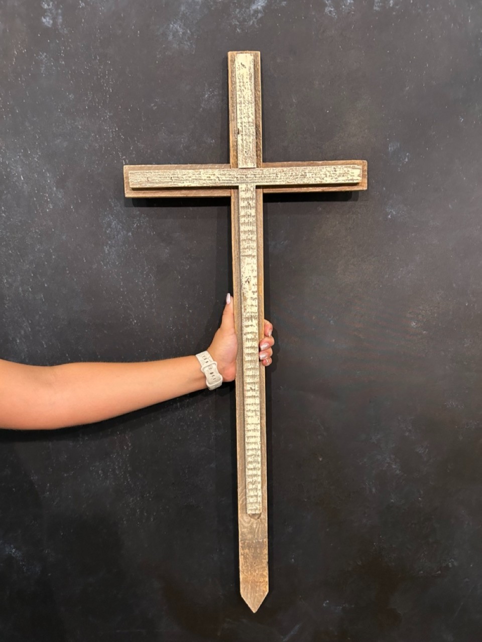 Reclaimed Barn Wood Cross Stake