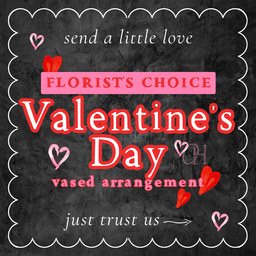 Valentine's Day Vased Arrangement - Florist's Choice