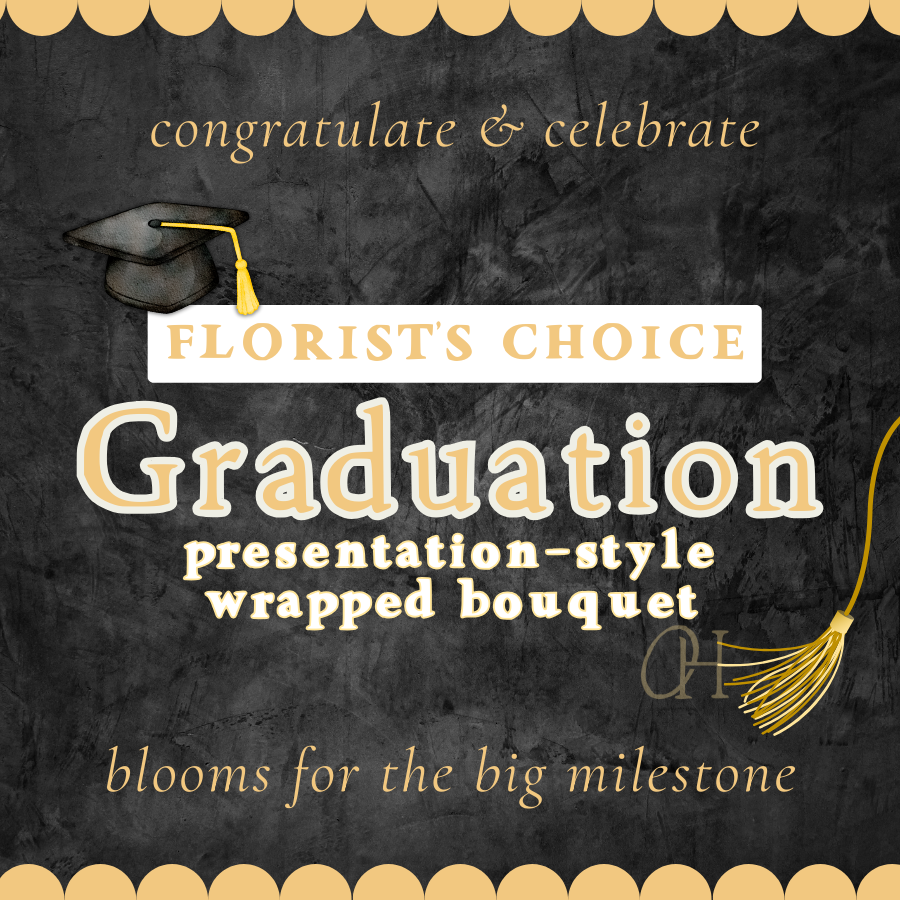 Graduation Wrapped Bouquet - Florist's Choice