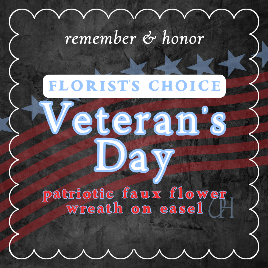 Veterans Day Patriotic FAUX Flower Wreath - Florist's Choice