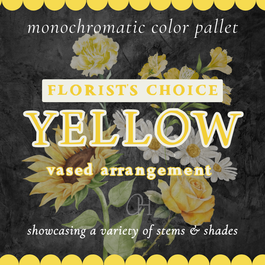 Yellow Monochromatic Vased Arrangement - Florist's Choice