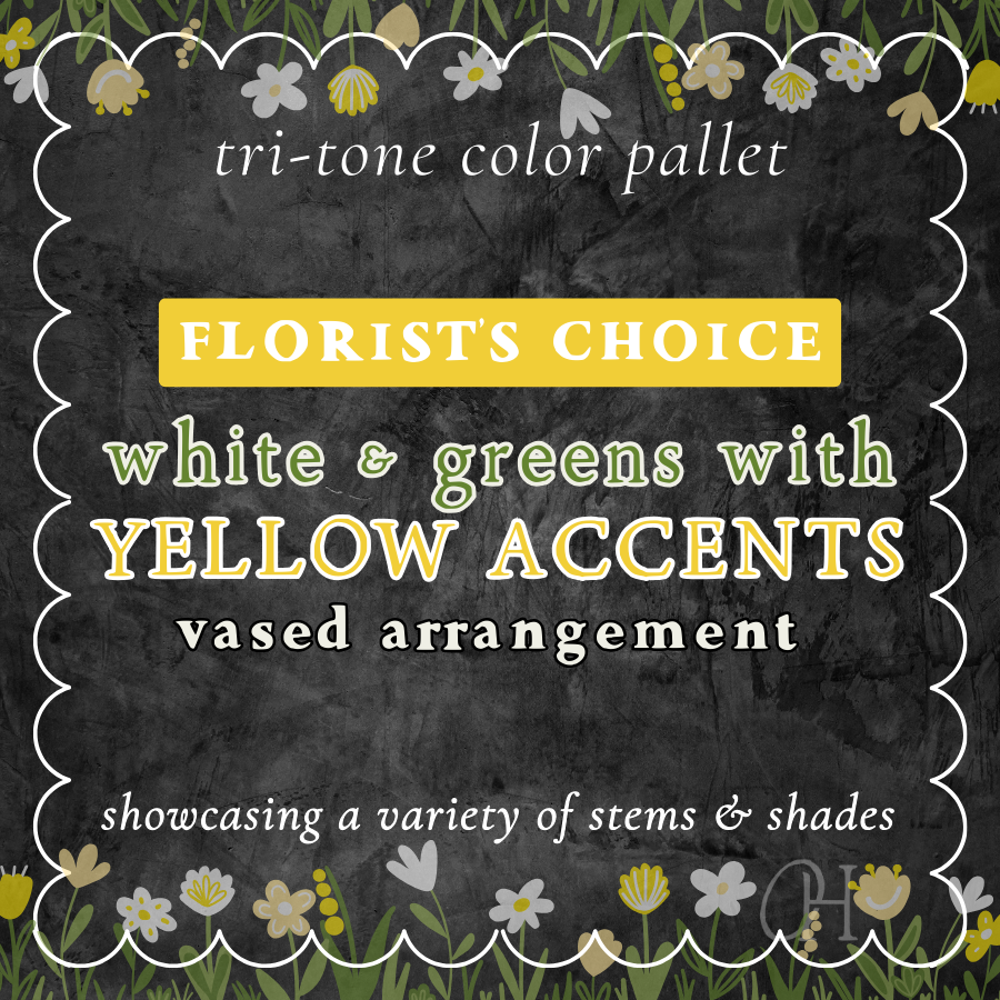 Yellow Tri-Tone Vased Arrangement - Florist's Choice