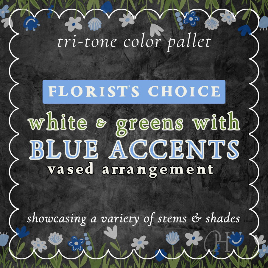 Blue Tri-Tone Vased Arrangement - Florist's Choice