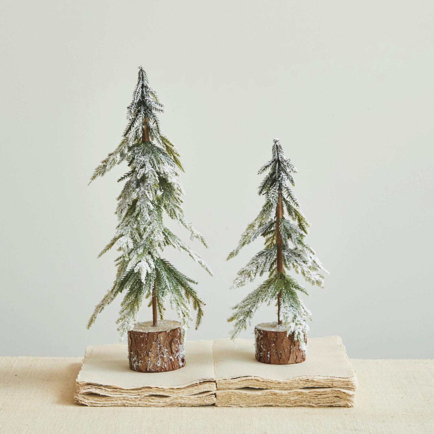 Faux Evergreen on Wood Slice