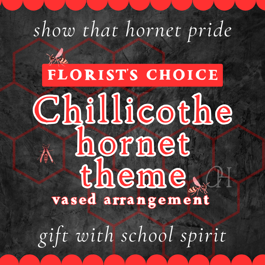 Chillicothe Hornets Themed Vased Arrangement - Florist's Choice