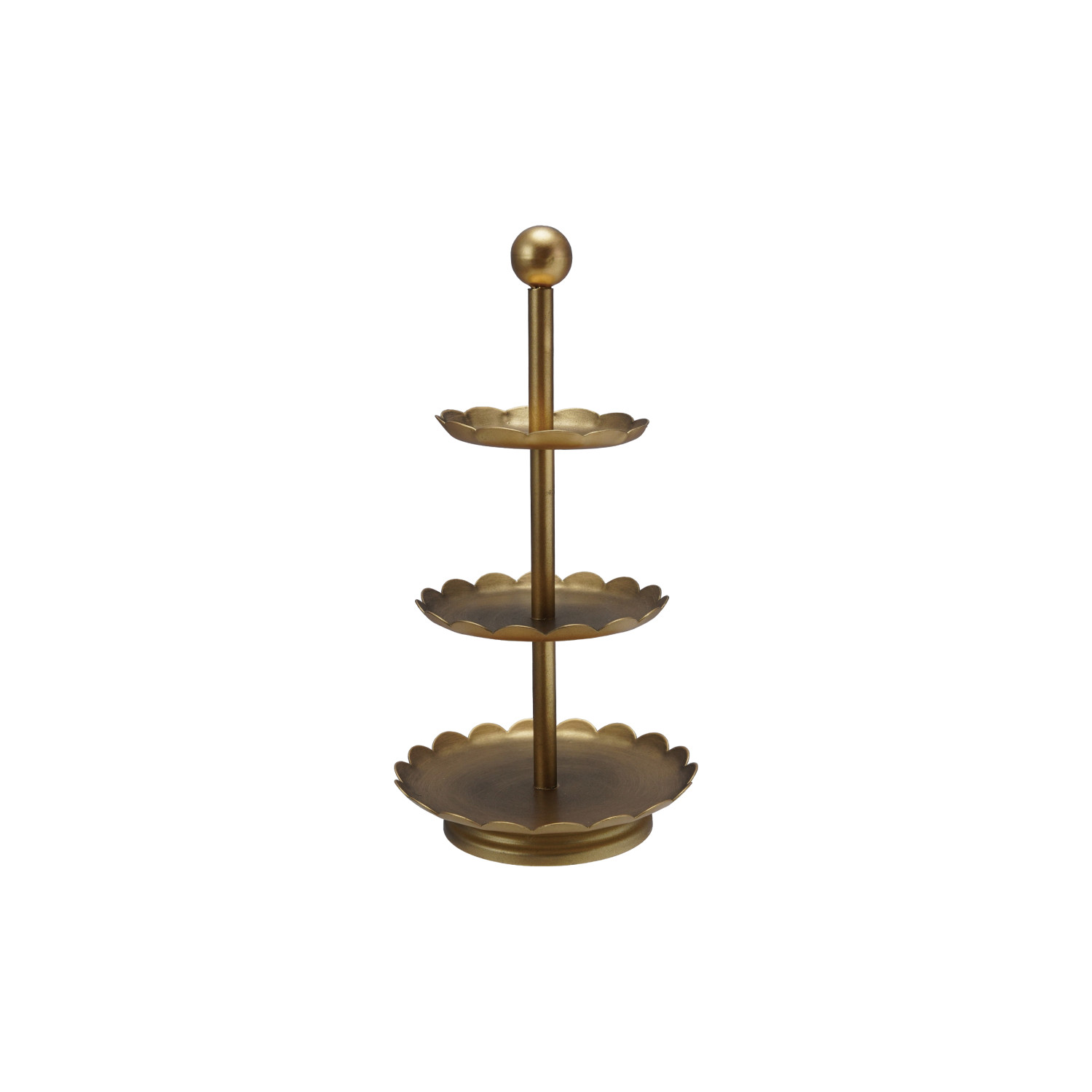 Scalloped Metal Three-Tier Tray