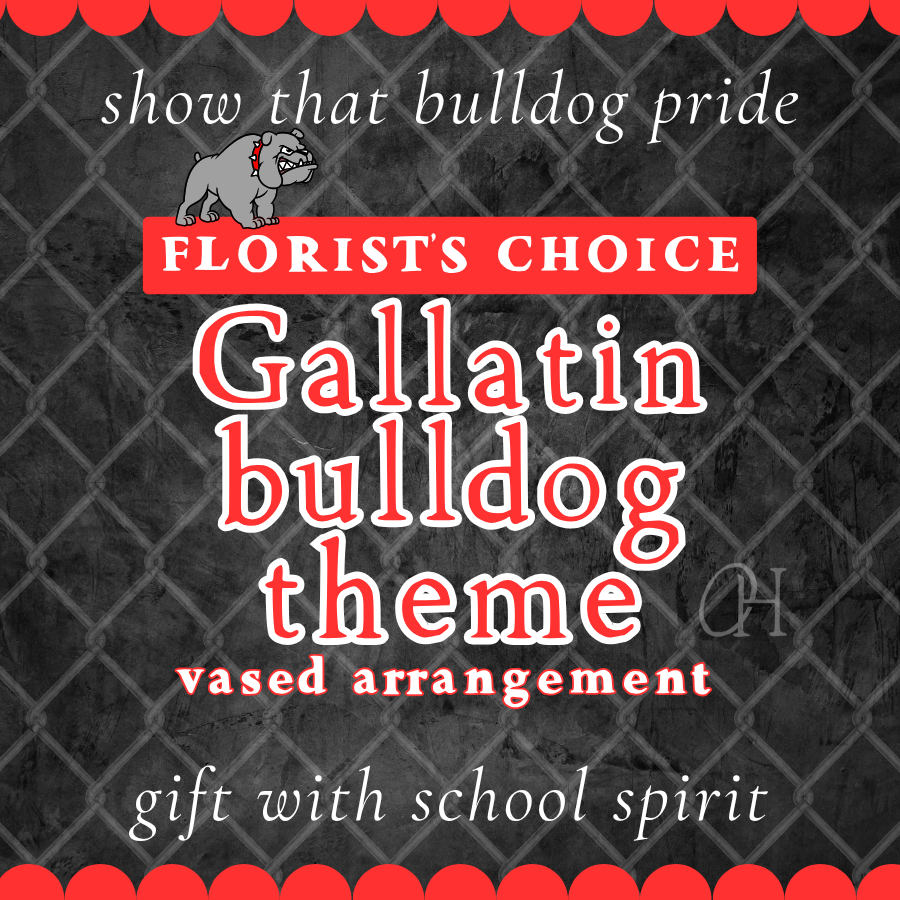 Gallatin Bulldogs Themed Vased Arrangement - Florist's Choice