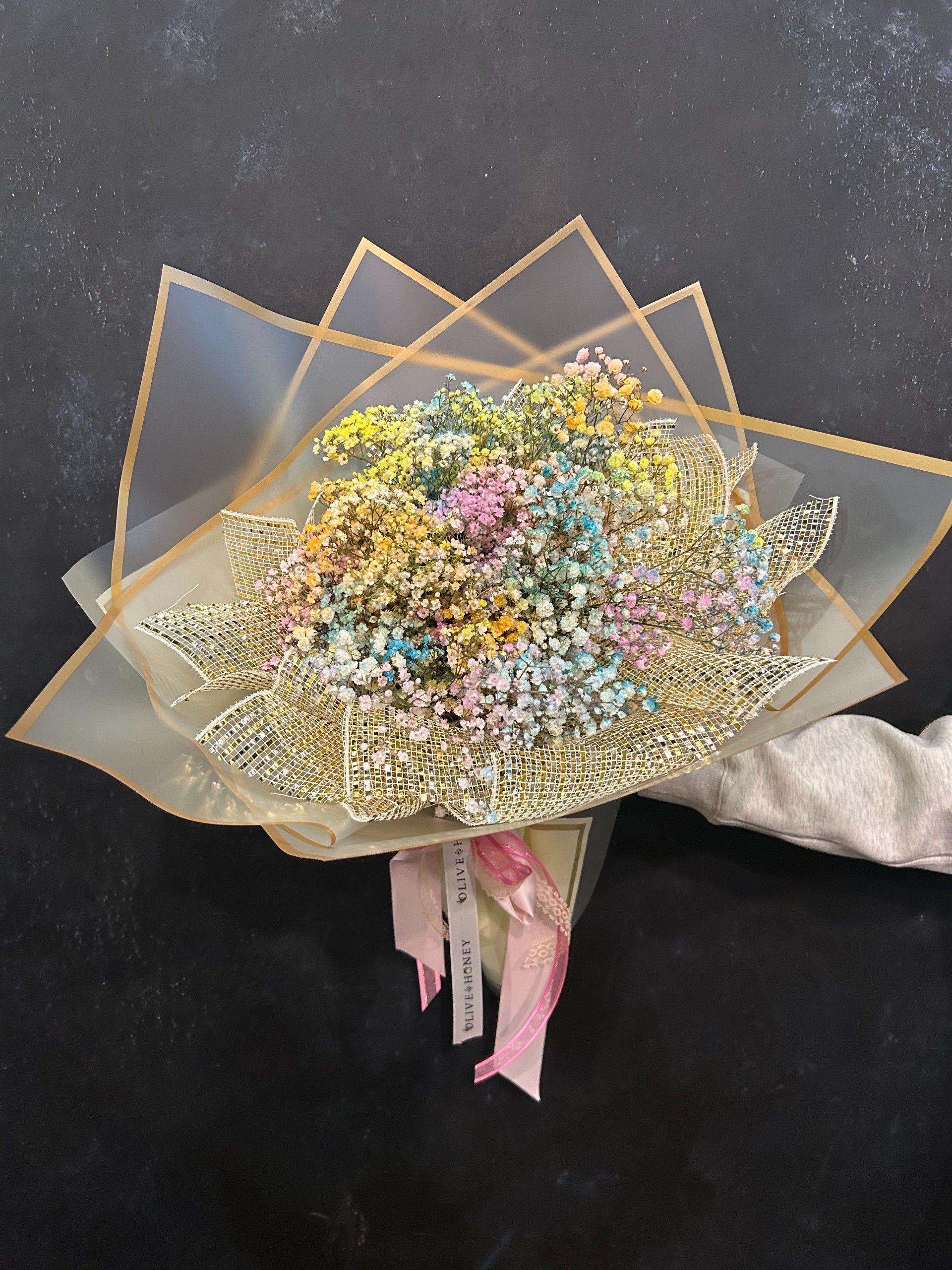 Conversation Heart Candy Wrapped Bouquet