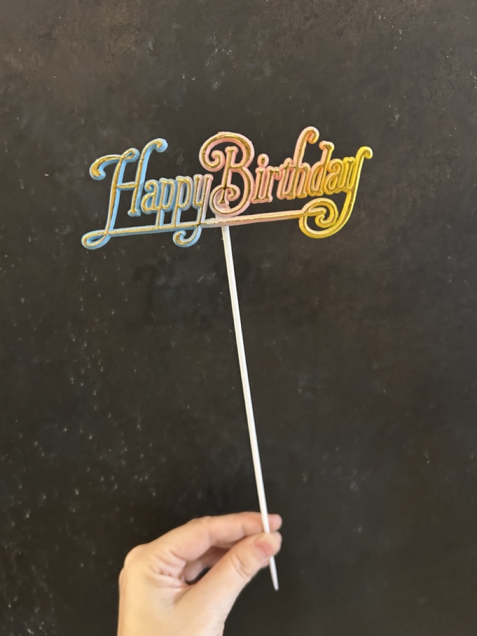 Plastic Pick - Happy Birthday (Rainbow)