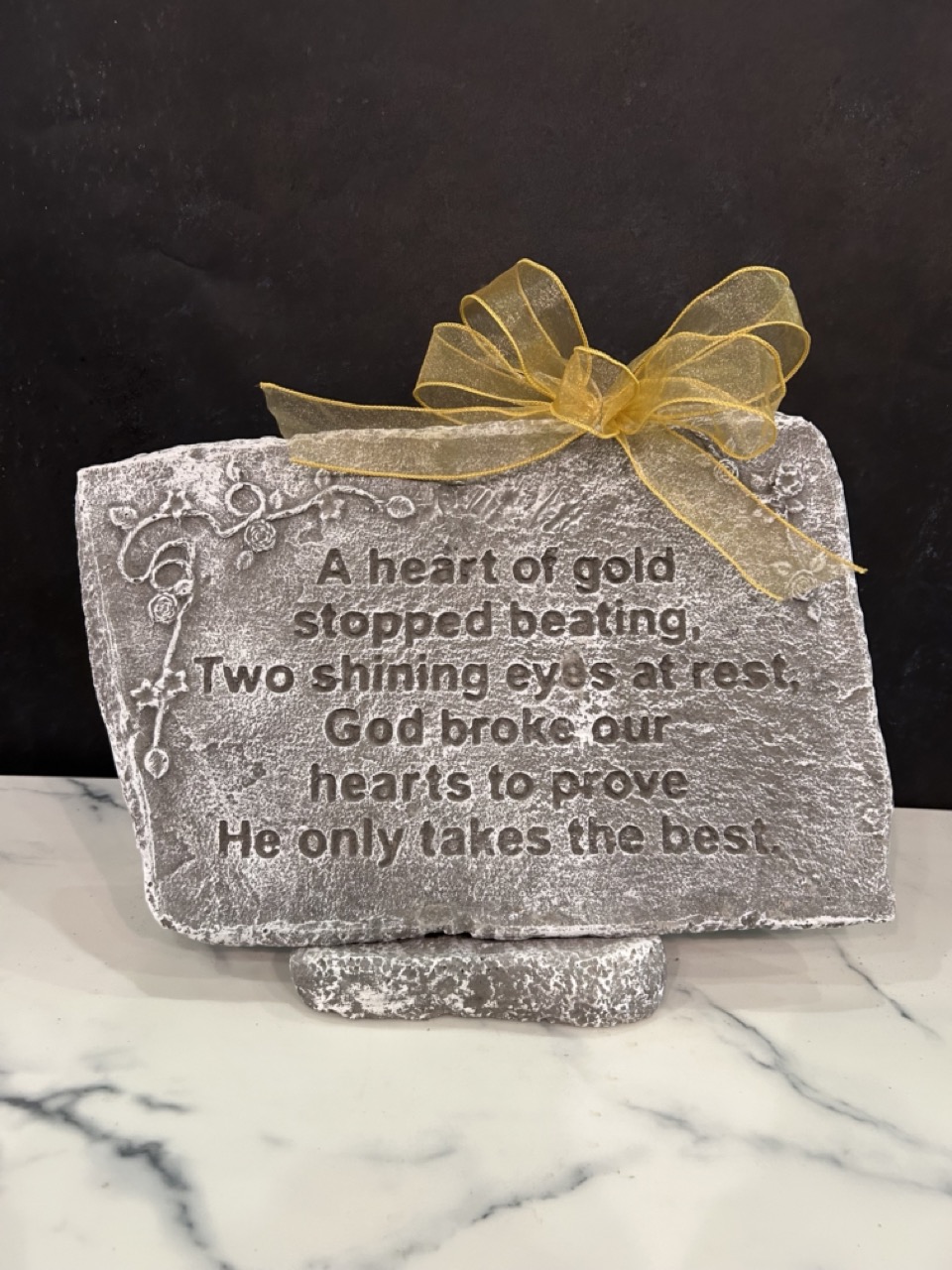 Concrete Memorial Stone - Heart of Gold