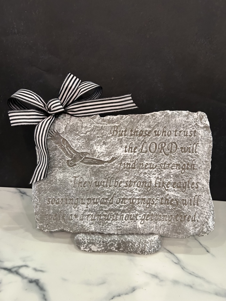 Concrete Memorial Stone - Strong Like Eagles